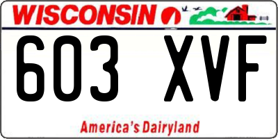 WI license plate 603XVF
