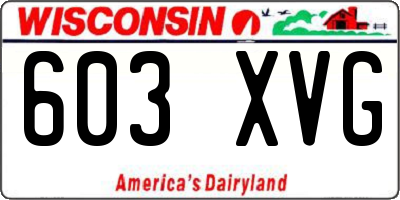 WI license plate 603XVG