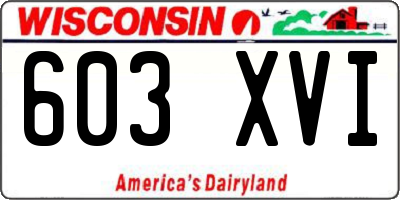 WI license plate 603XVI