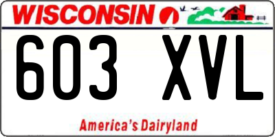 WI license plate 603XVL