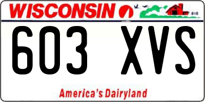 WI license plate 603XVS