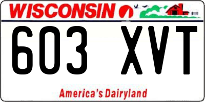 WI license plate 603XVT