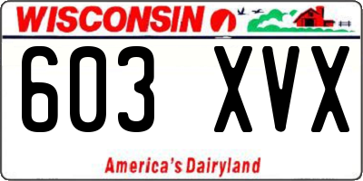 WI license plate 603XVX
