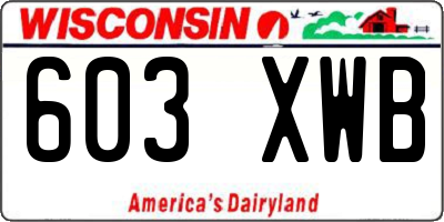 WI license plate 603XWB