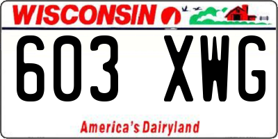 WI license plate 603XWG
