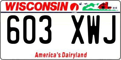 WI license plate 603XWJ