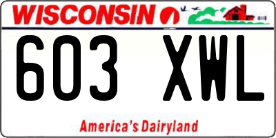 WI license plate 603XWL