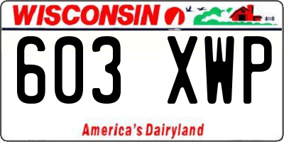 WI license plate 603XWP
