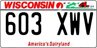 WI license plate 603XWV