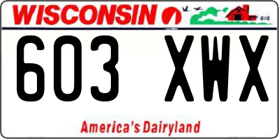 WI license plate 603XWX