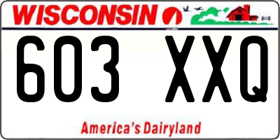 WI license plate 603XXQ