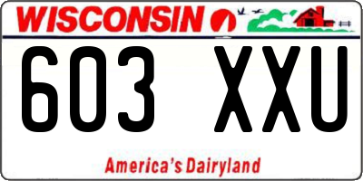 WI license plate 603XXU