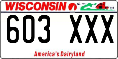 WI license plate 603XXX
