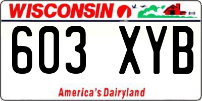 WI license plate 603XYB