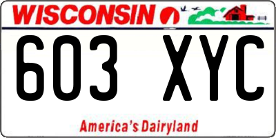 WI license plate 603XYC