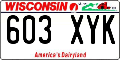 WI license plate 603XYK