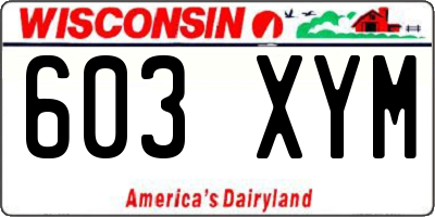 WI license plate 603XYM