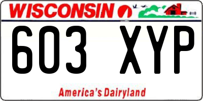 WI license plate 603XYP