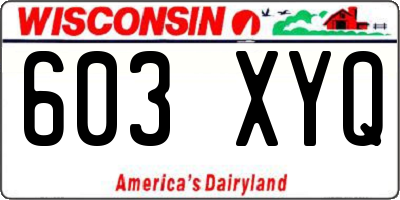 WI license plate 603XYQ