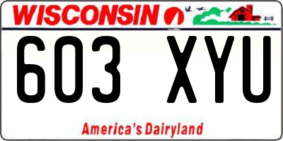 WI license plate 603XYU
