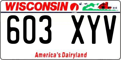 WI license plate 603XYV