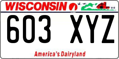 WI license plate 603XYZ