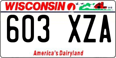 WI license plate 603XZA