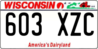 WI license plate 603XZC