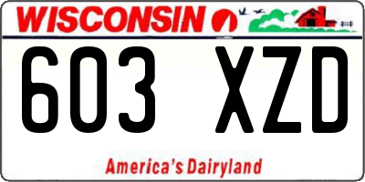 WI license plate 603XZD