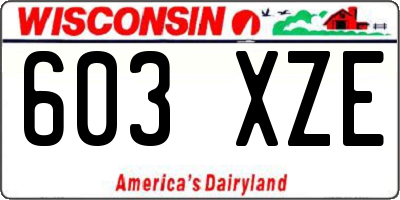 WI license plate 603XZE