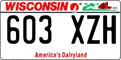 WI license plate 603XZH