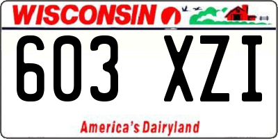 WI license plate 603XZI