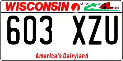 WI license plate 603XZU