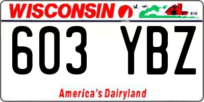 WI license plate 603YBZ