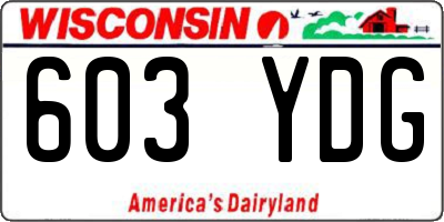 WI license plate 603YDG