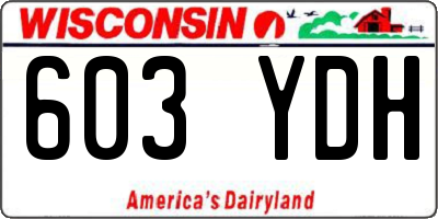WI license plate 603YDH
