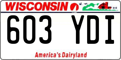 WI license plate 603YDI