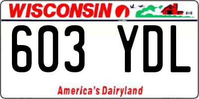 WI license plate 603YDL