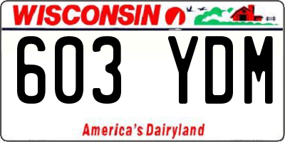 WI license plate 603YDM