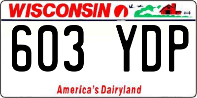 WI license plate 603YDP