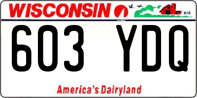 WI license plate 603YDQ
