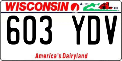 WI license plate 603YDV