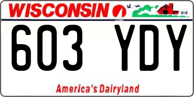 WI license plate 603YDY