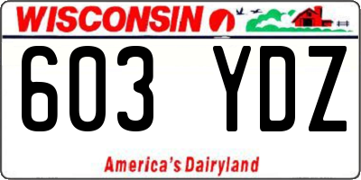 WI license plate 603YDZ
