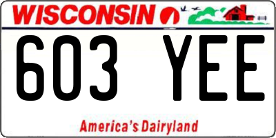 WI license plate 603YEE