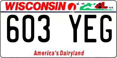 WI license plate 603YEG