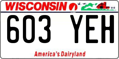 WI license plate 603YEH