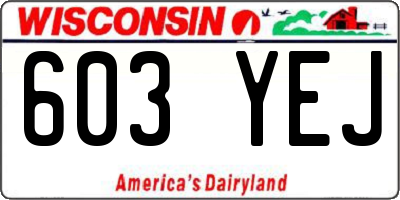 WI license plate 603YEJ
