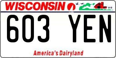 WI license plate 603YEN