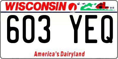 WI license plate 603YEQ